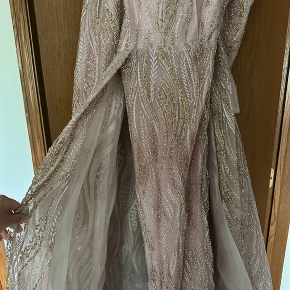 Gold Sequin Embellished Maxi Gown - Picture 10 of 16